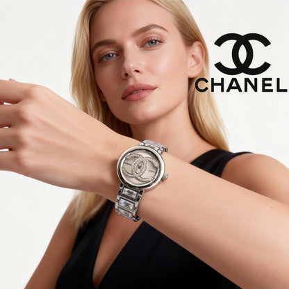 Classic luxury watch, adorned with the double C logo