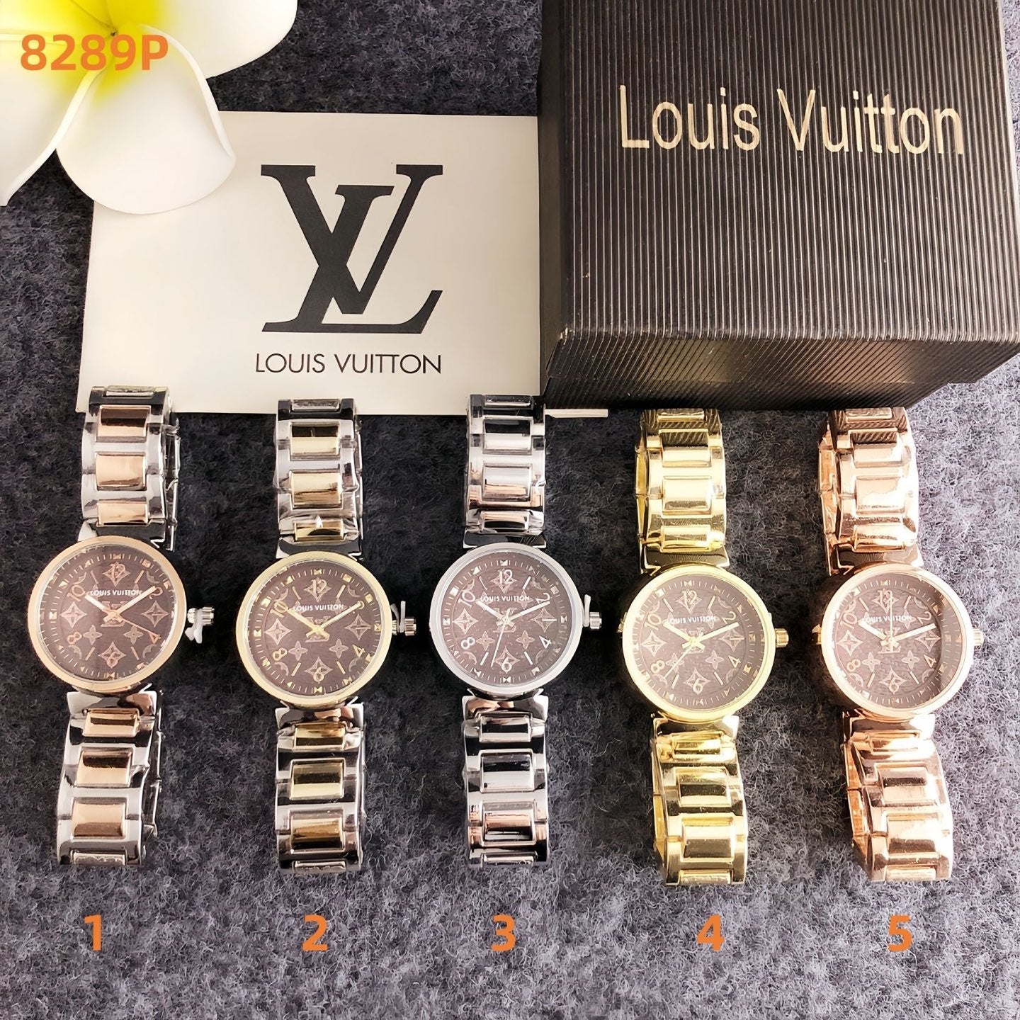 38mm Quartz Stainless Steel Watch with PVD Coating & 18K Rose Gold