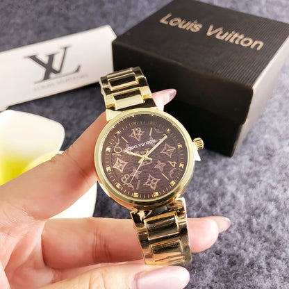 38mm Quartz Stainless Steel Watch with PVD Coating & 18K Rose Gold