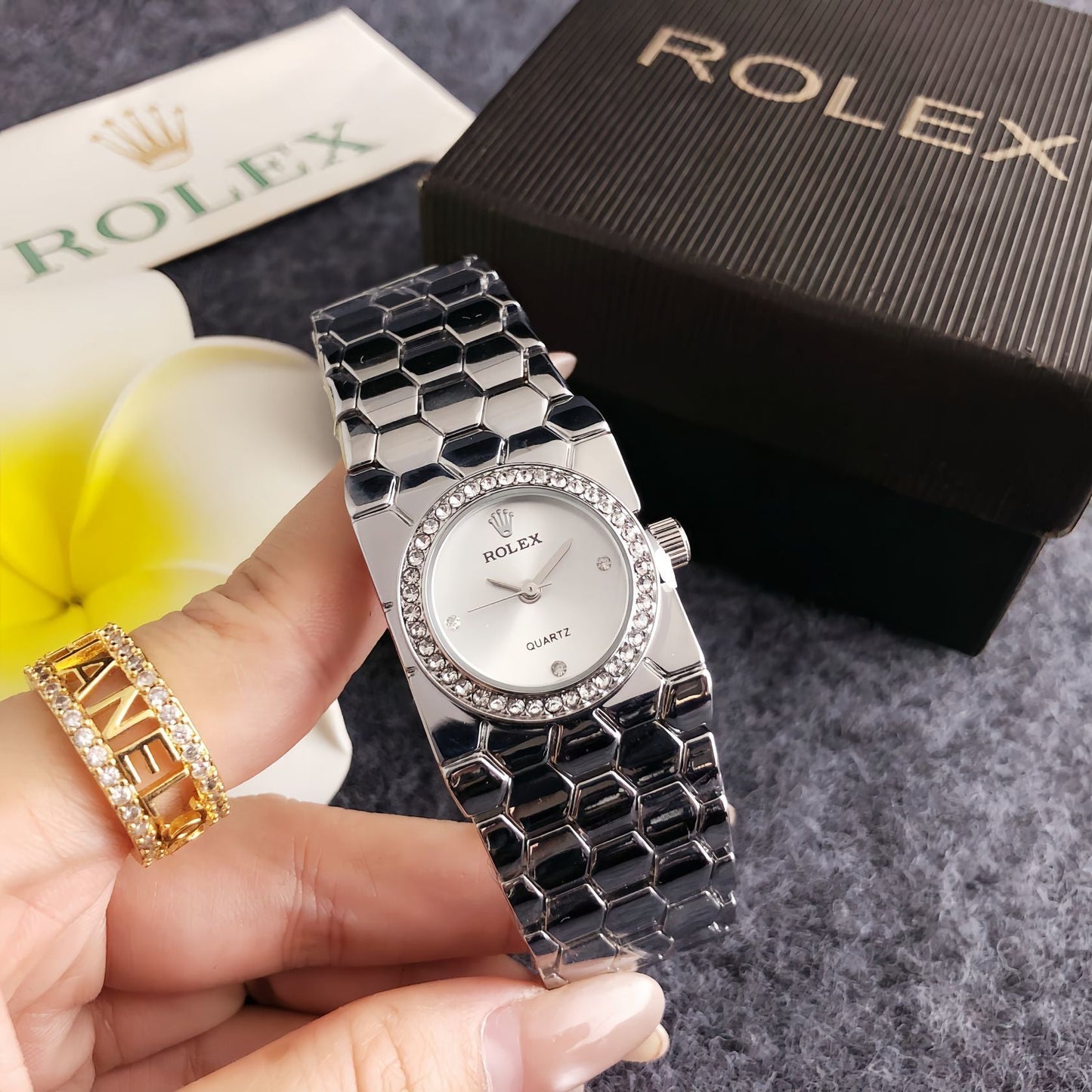 Ladies' white gold watch