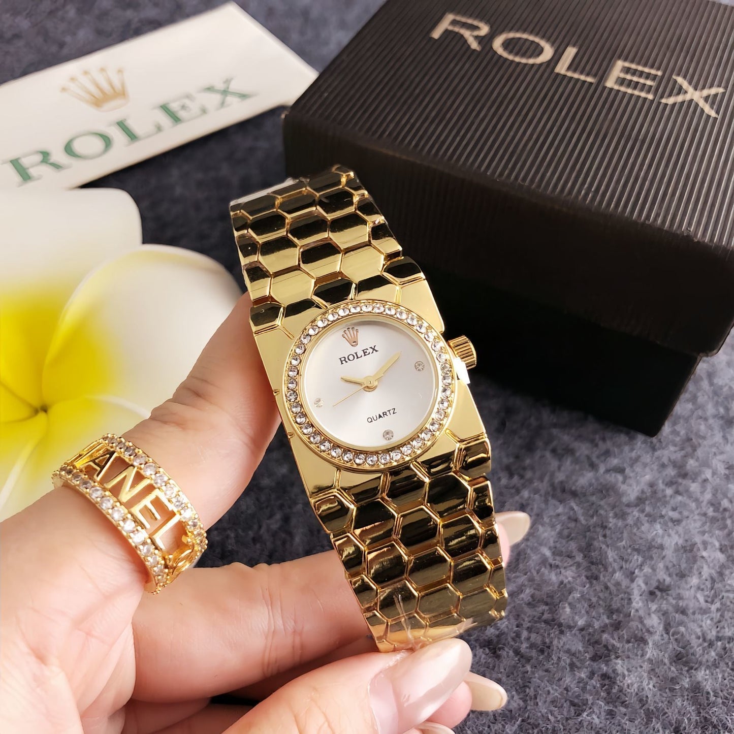 Ladies' white gold watch