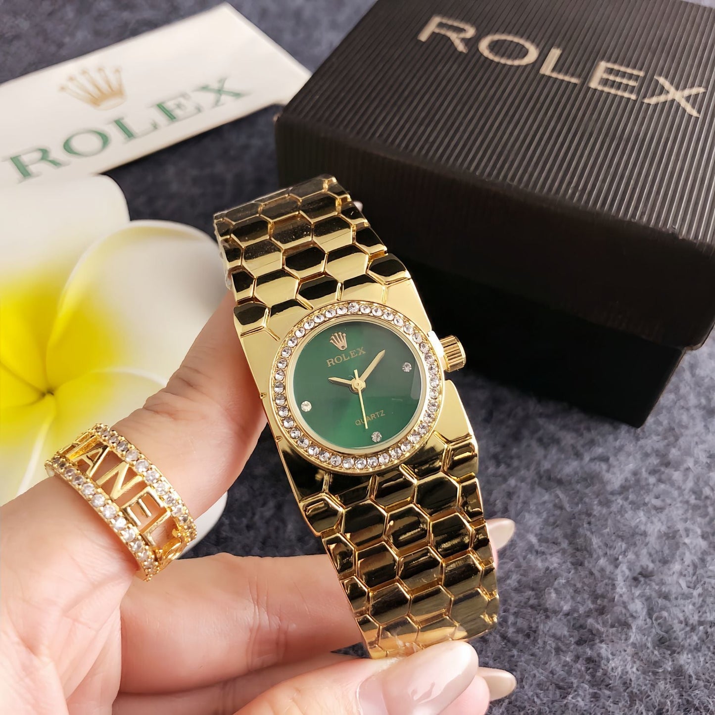 Ladies' white gold watch
