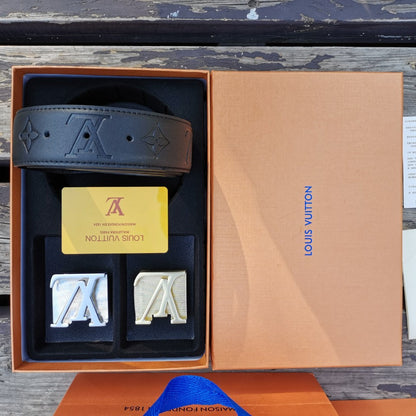 2025  Double Buckle Embossed Men's Belt