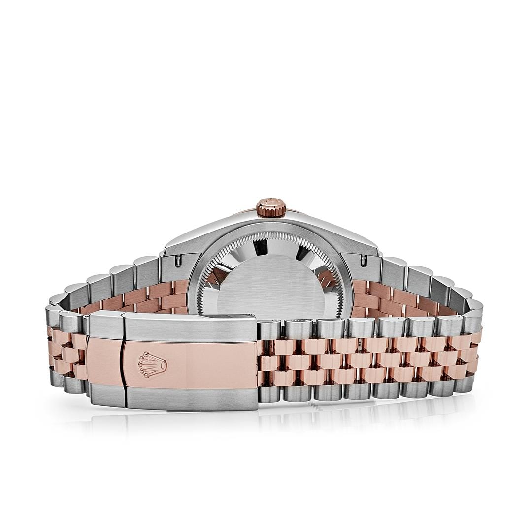 2025 Watch Datejust 126231 Rose Gold Stainless Steel Silver Fluted Motif Dial