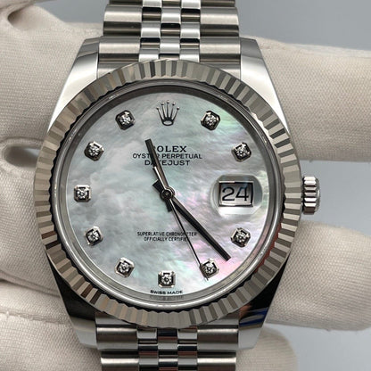 2025 Watch Datejust 126334 Stainless Steel Diamond Mother Of Pearl Dial Jubilee