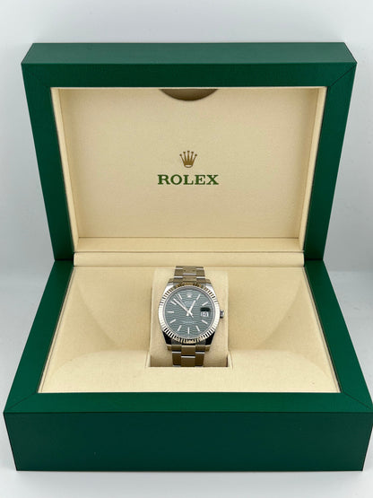 2025 Watch Datejust 126334 Stainless Steel Green Motif Dial Oyster
