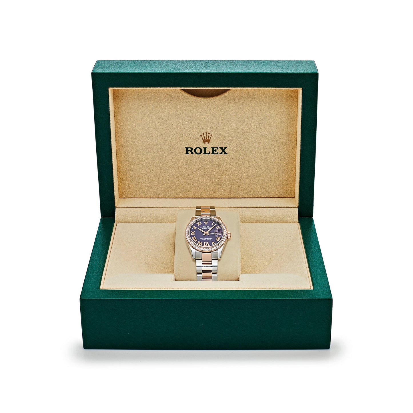 2025 Watch Datejust 278381RBR 'Ladies' Stainless Steel Rose Gold Aubergine Purple Dial Diamond Bezel Oyster (2022)