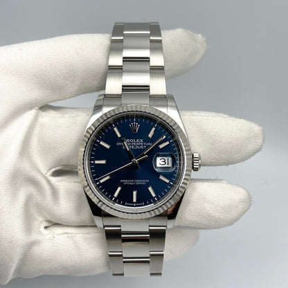 2025 Watch Datejust 126234 White Gold Stainless Steel Blue Dial Oyster