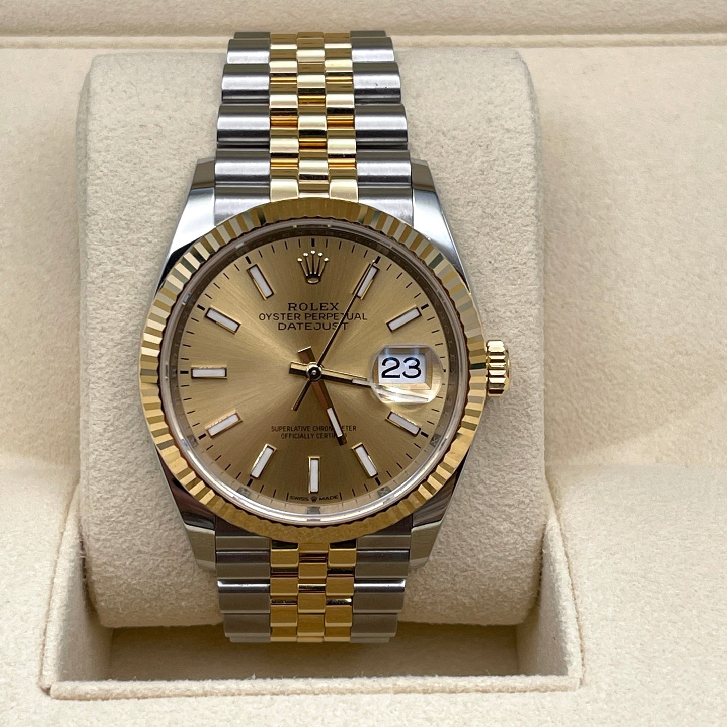 2025 Watch Datejust 126233 Stainless Steel Yellow Gold Champagne Dial Jubilee