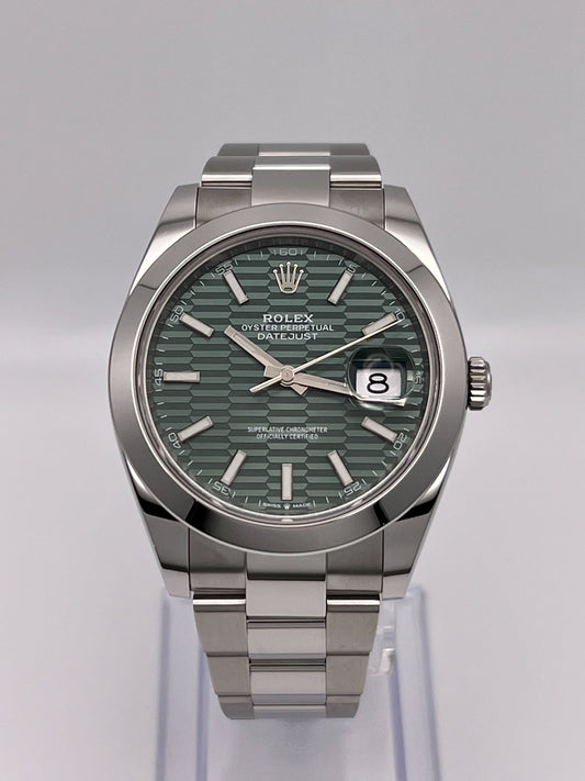 2025 Watch Datejust 126300 Stainless Steel Green Fluted-Motif Dial Oyster (2023)