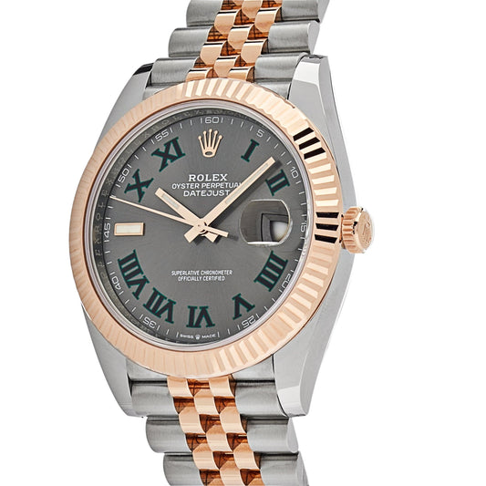 2025 Watch Datejust 126331 Rose Gold Stainless Steel Wimbledon Dial Jubilee