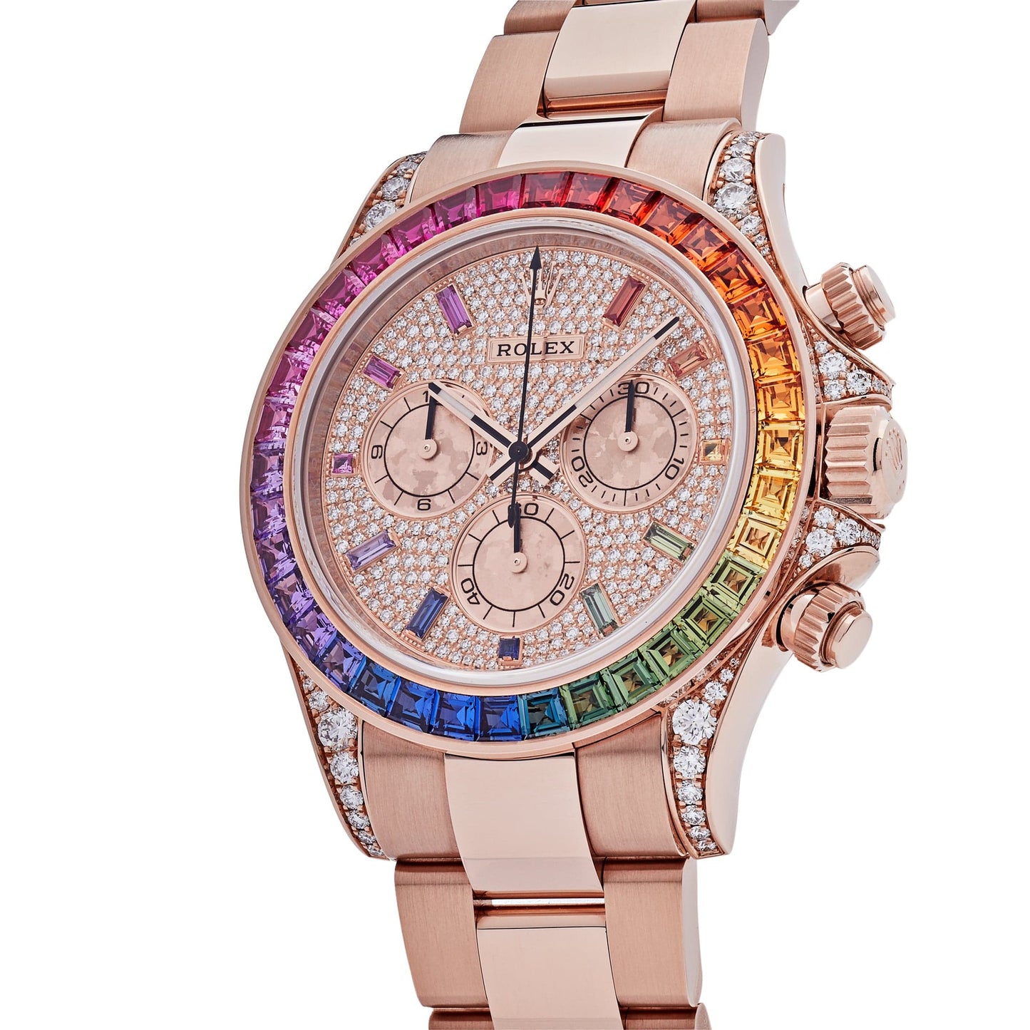 2025 Watch Daytona 116595RBOW 'Rainbow' Rose Gold Pave Diamond Dial Sapphire Bezel (2022)