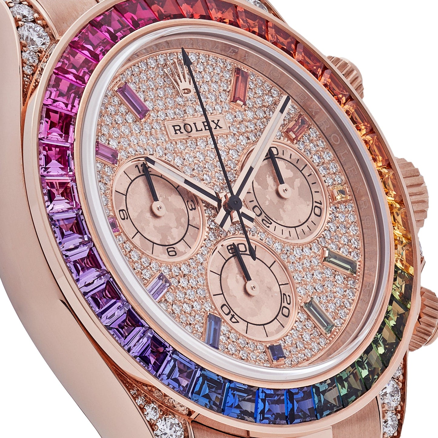 2025 Watch Daytona 116595RBOW 'Rainbow' Rose Gold Pave Diamond Dial Sapphire Bezel (2022)