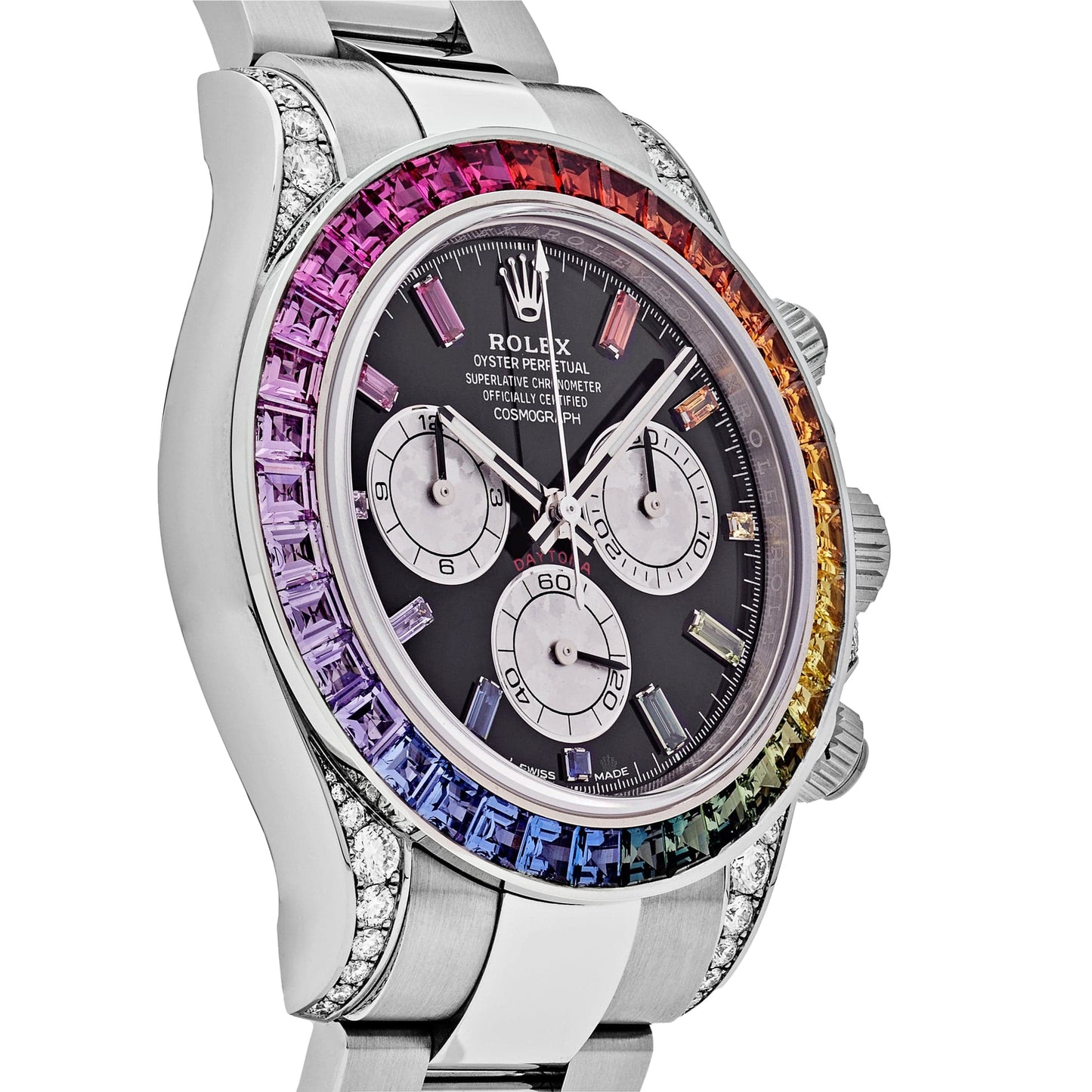 2025 Watch Daytona 116599RBOW 'Rainbow' White Gold Black Dial Sapphire Bezel (2023)