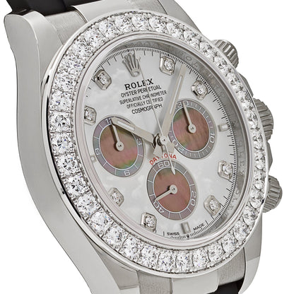 2025 Watch Daytona Cosmograph 126589RBR White Gold Diamond Mother of Pearl Dial Diamond Bezel