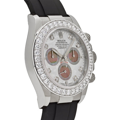 2025 Watch Daytona Cosmograph 126589RBR White Gold Diamond Mother of Pearl Dial Diamond Bezel