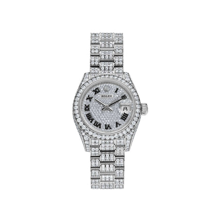 2025 Watch Datejust 279459RBR 'Ladies' White Gold Pave Set Diamonds