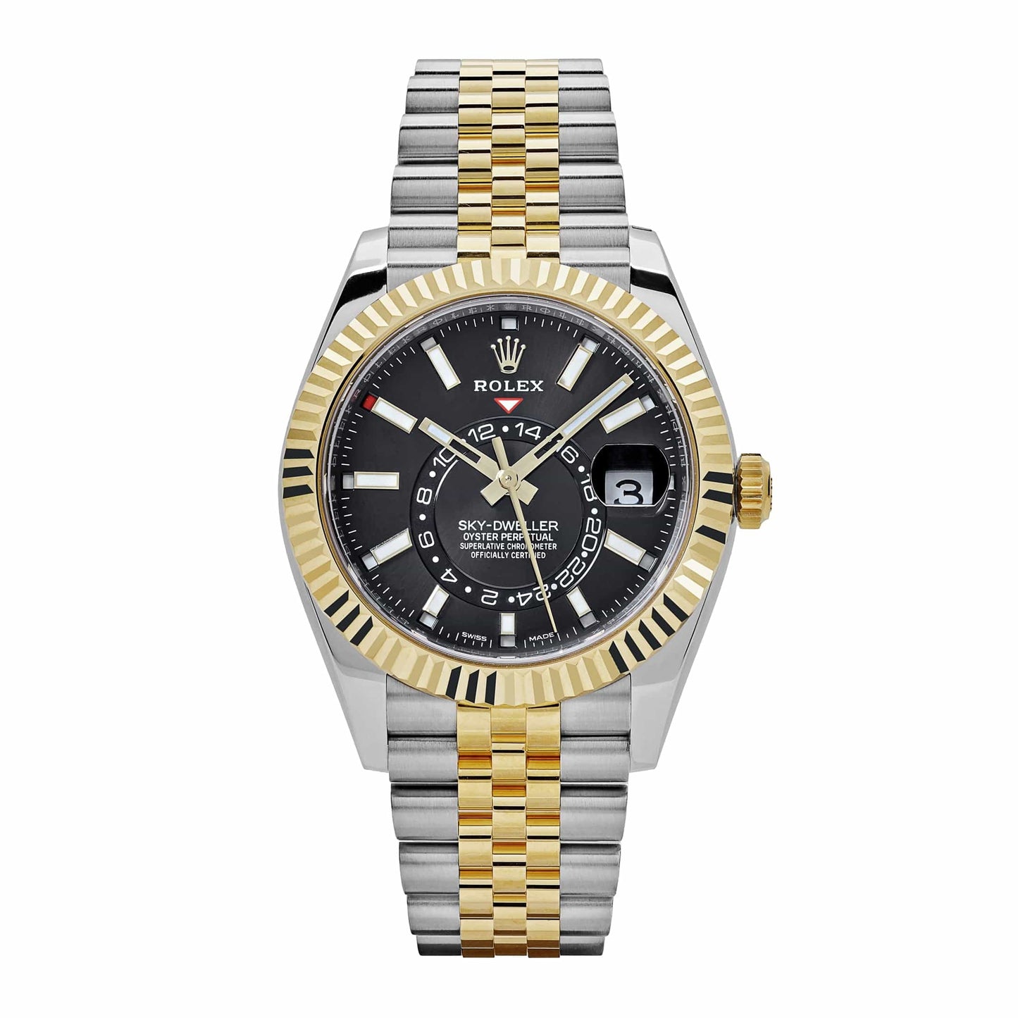 2025 Watch Sky-Dweller 336933 Stainless Steel Yellow Gold Jubilee Black Dial (2024)