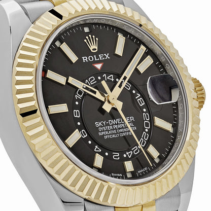 2025 Watch Sky-Dweller 326933 Stainless Steel Yellow Gold Jubilee Black Dial