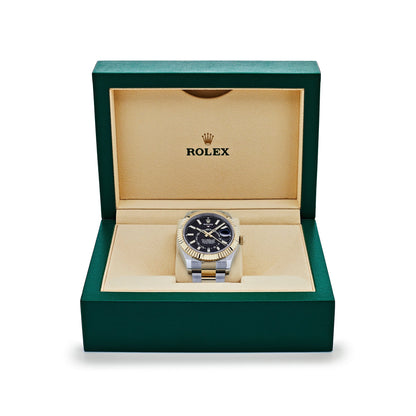 2025 Watch Sky-Dweller 326933 Stainless Steel Yellow Gold Black Dial (2020)
