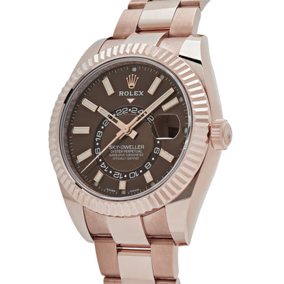 2025 Watch Sky-Dweller 326935 Rose Gold Chocolate Dial Oyster