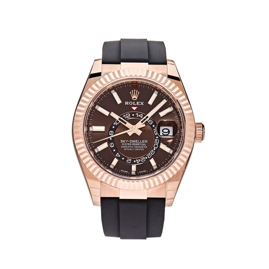 2025 Watch Sky-Dweller 326235 Rose Gold Brown Chocolate Dial Oysterflex