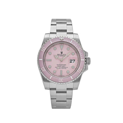 2025 Watch Submariner Date 116610LN Stainless Steel With Aftermarket Custom Made Pink Dial (2016)