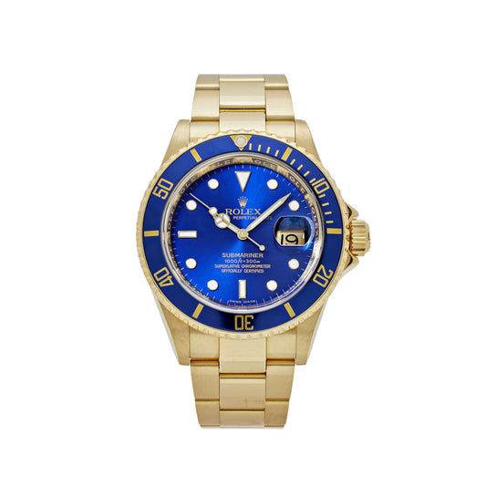2025 Watch Submariner Date 16618LB Yellow Gold Blue Dial