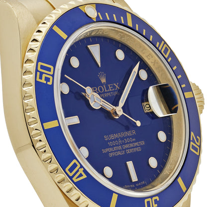 2025 Watch Submariner Date 16618LB Yellow Gold Blue Dial