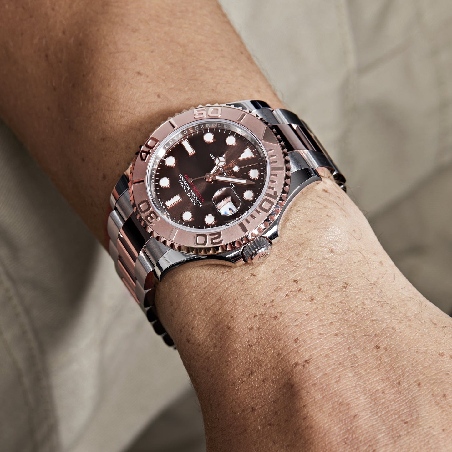 2025 Watch Yacht-Master 126621 Stainless Steel Rose Gold Brown Dial