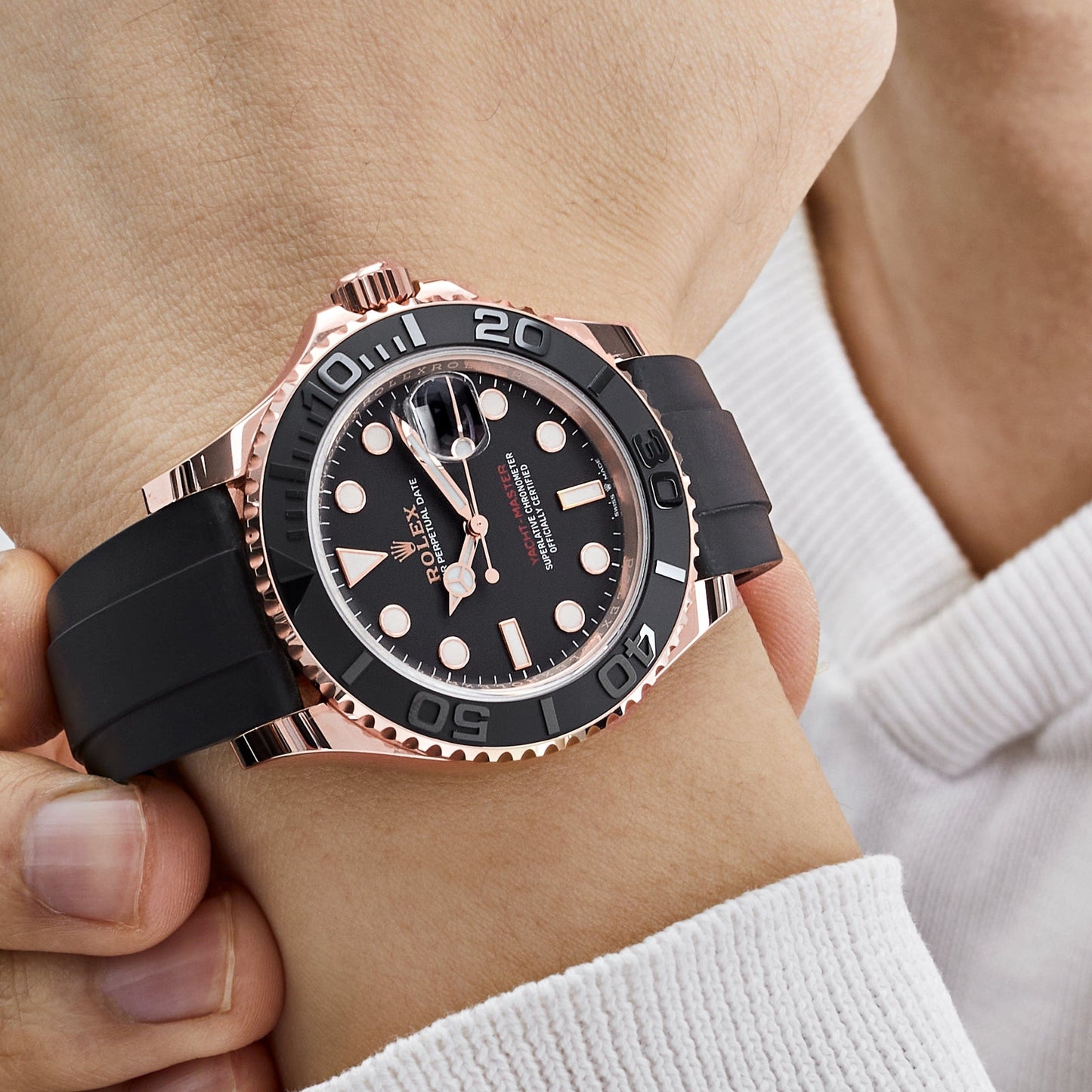 2025 Watch Yacht-Master 126655 Rose Gold Black Dial (2023)
