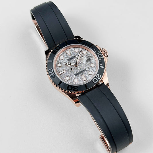 2025 Watch Yacht-Master 126655 Rose Gold Pave Diamond Dial (2023)