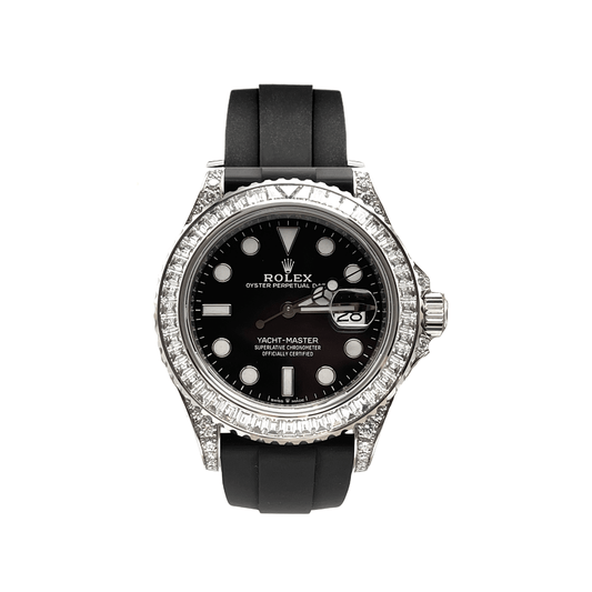 2025 Watch Yacht-Master 226679TBR White Gold Black Dial Diamond Bezel