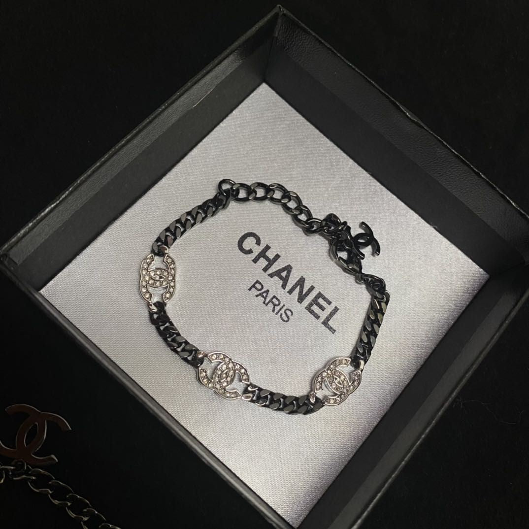 2025 Fashion Diamond Logo Bracelet & Necklace