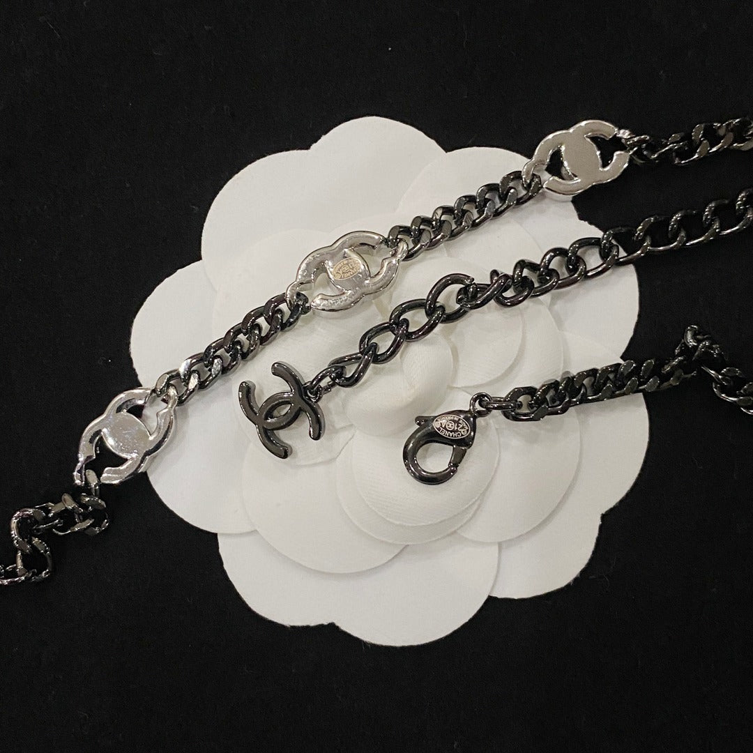 2025 Fashion Diamond Logo Bracelet & Necklace